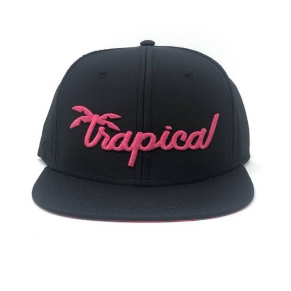 TRAPICAL Black Pink Cap Hat - Picture 1 of 2